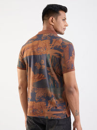 Men T-Shirt Brown Slim Fit