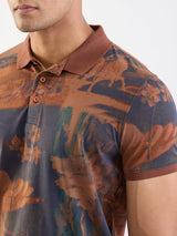 Men T-Shirt Brown Slim Fit