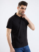 Men T-Shirt Black Slim Fit
