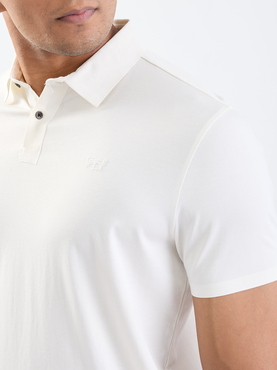 Spykar Off White Slim Fit Casual T-Shirt For Men