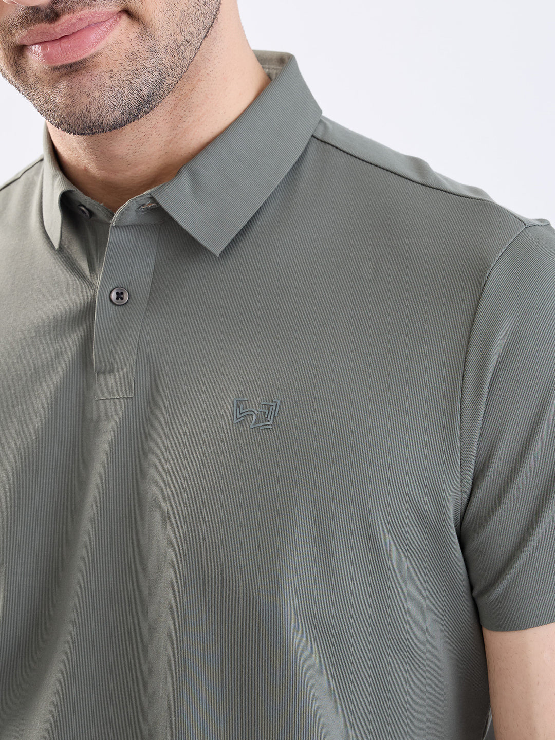 Spykar Thyme Green Slim Fit Casual T-Shirt For Men