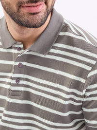 Men T-Shirt Grey Slim Fit