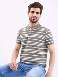 Men T-Shirt Grey Slim Fit