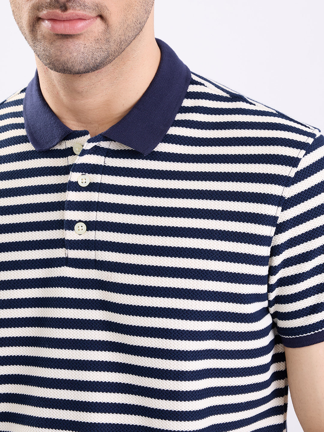 Spykar Navy Blue Slim Fit Casual T-Shirt For Men