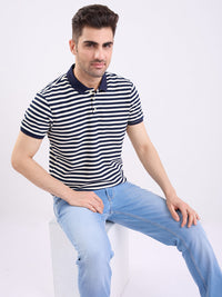 Men T-Shirt Blue Slim Fit