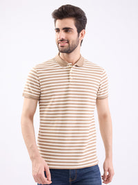 Men T-Shirt Brown Slim Fit