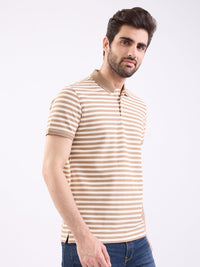 Men T-Shirt Brown Slim Fit