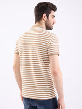 Men T-Shirt Brown Slim Fit
