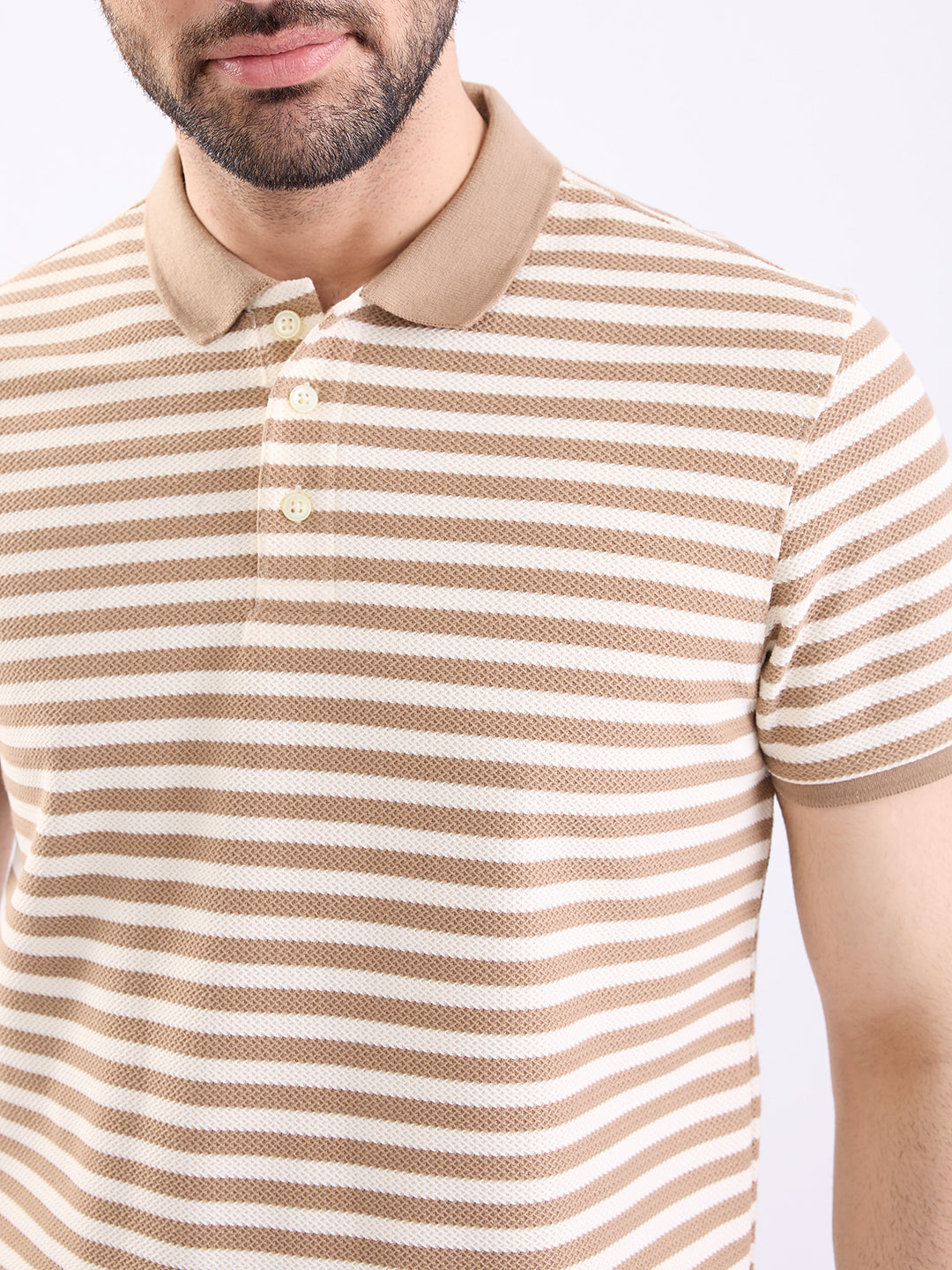 Men T-Shirt Brown Slim Fit