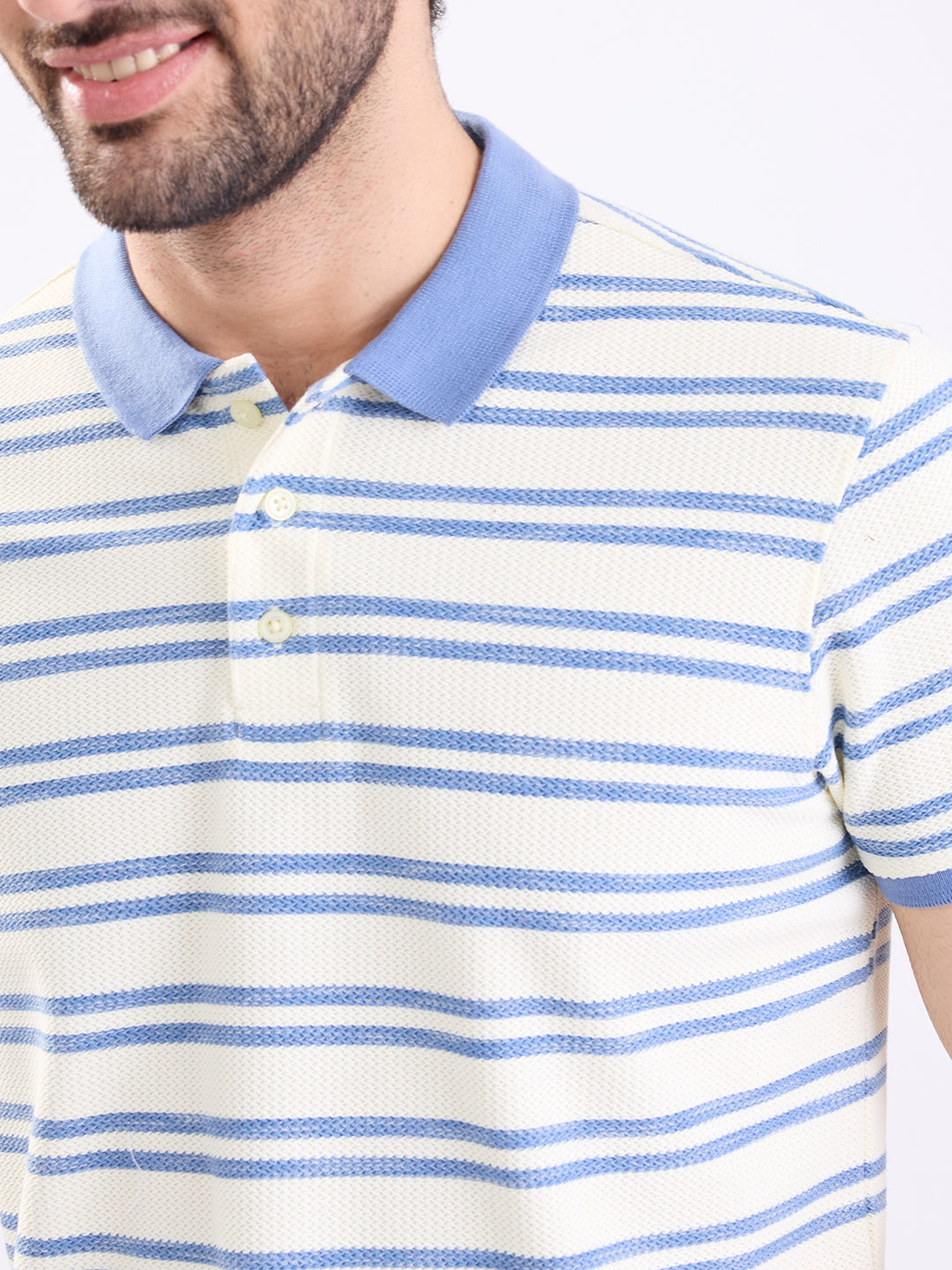 Spykar Blue Slim Fit Casual T-Shirt For Men