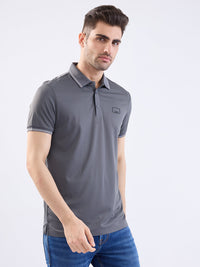 Men T-Shirt Grey Slim Fit