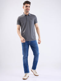 Men T-Shirt Grey Slim Fit