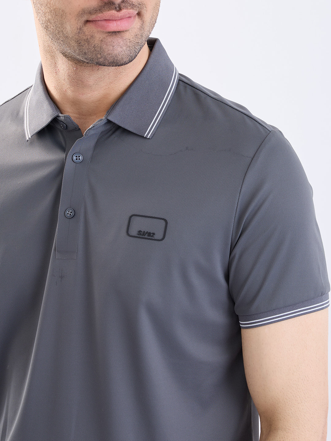 Men T-Shirt Grey Slim Fit