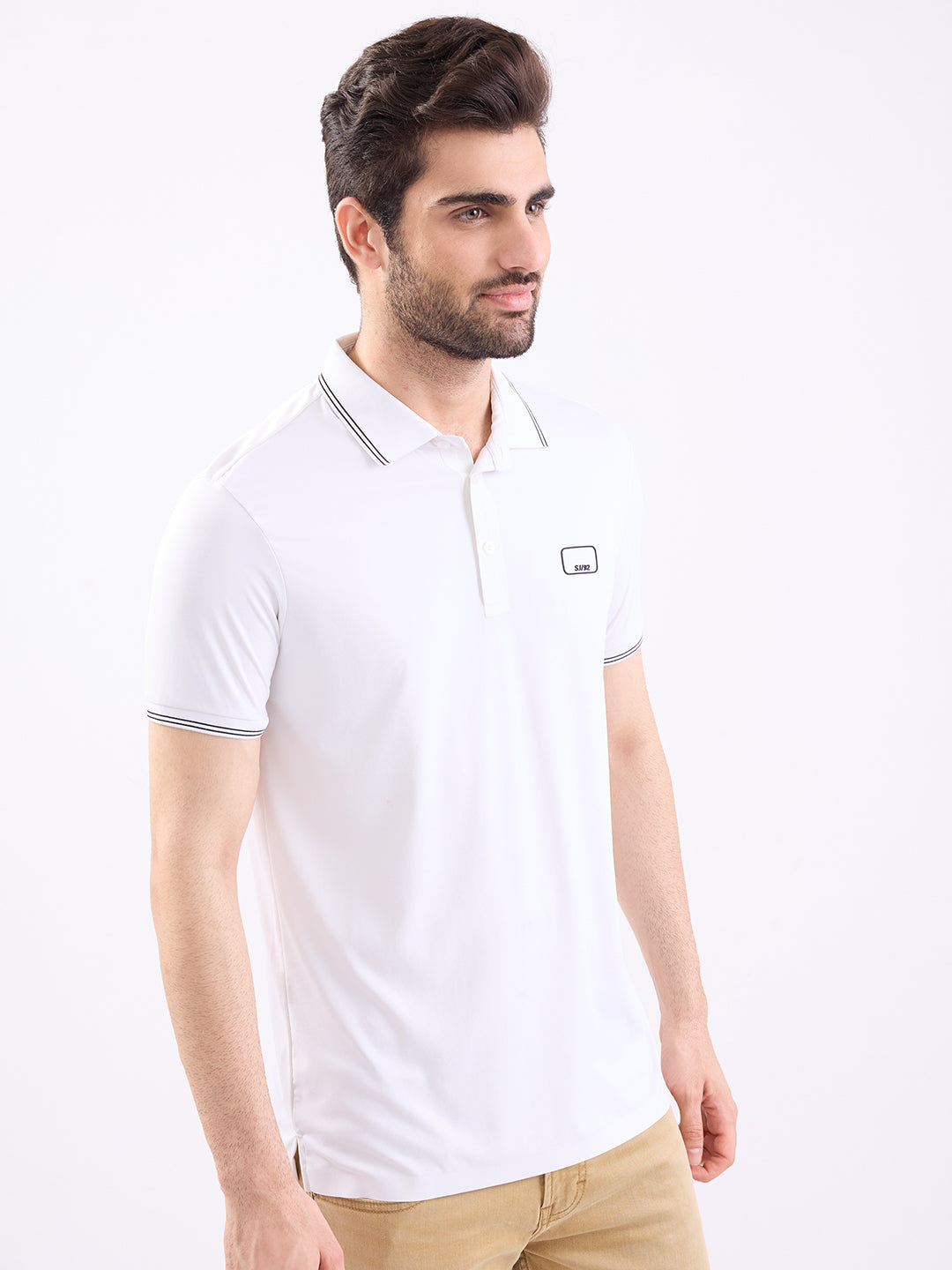 Men T-Shirt White Slim Fit