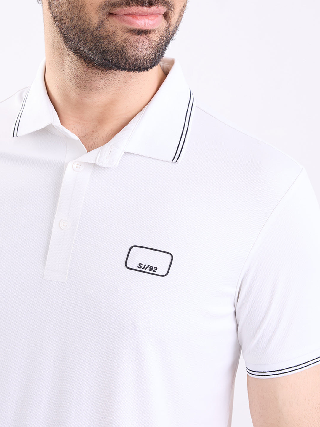 Spykar White Slim Fit Casual T-Shirt For Men