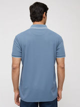 Men T-Shirt Textured Green Regular Fit