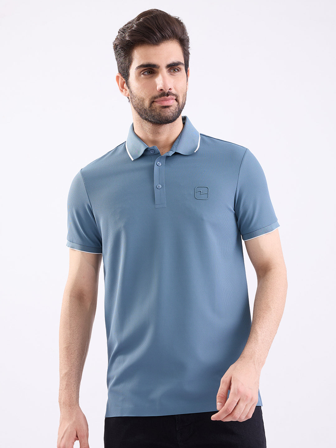 Spykar Stone Green Slim Fit Casual T-Shirt For Men