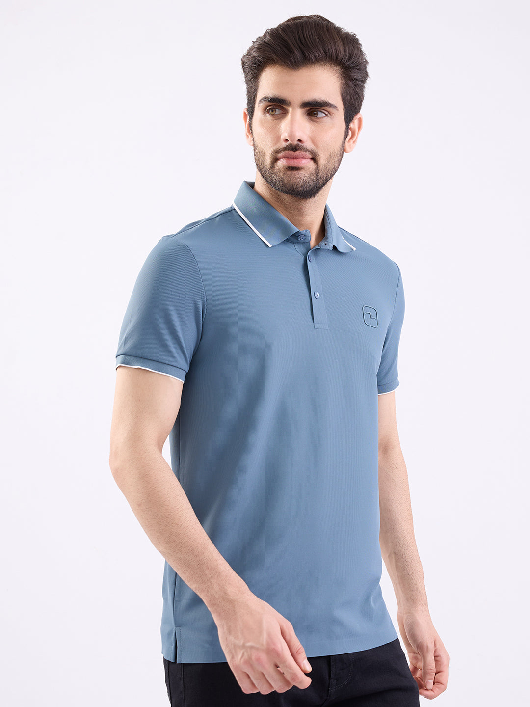 Spykar Stone Green Slim Fit Casual T-Shirt For Men