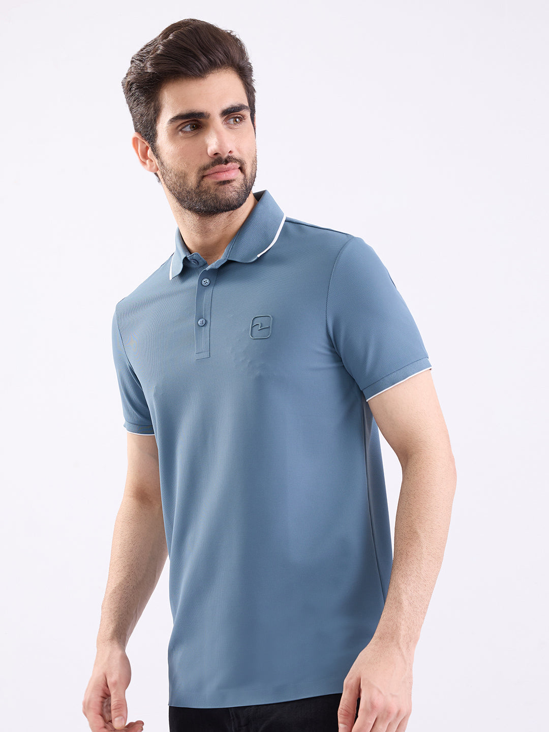 Spykar Stone Green Slim Fit Casual T-Shirt For Men