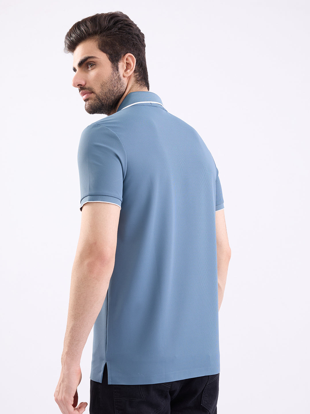 Spykar Stone Green Slim Fit Casual T-Shirt For Men