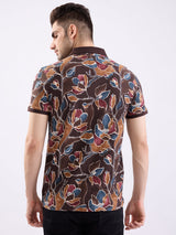 Men T-Shirt Brown Slim Fit