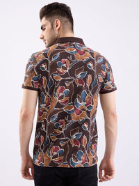 Men T-Shirt Brown Slim Fit