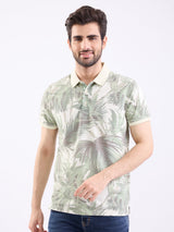 Men T-Shirt Green Slim Fit