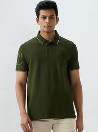 Men T-Shirt Green Slim Fit