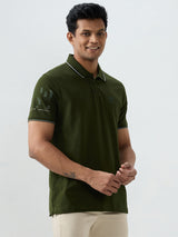 Men T-Shirt Green Slim Fit