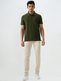 Men T-Shirt Green Slim Fit