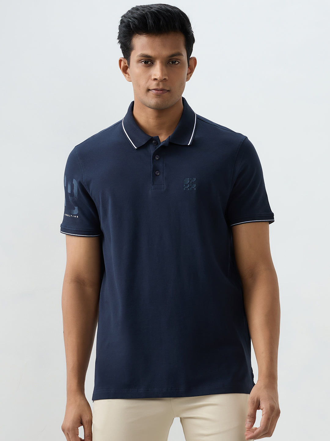 Men T-Shirt Blue Slim Fit