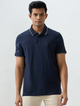 Men T-Shirt Blue Slim Fit