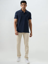 Men T-Shirt Blue Slim Fit