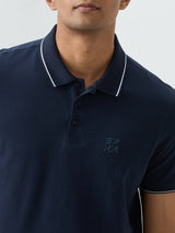 Men T-Shirt Blue Slim Fit
