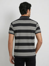 Men T-Shirt Stripe Black Regular Fit