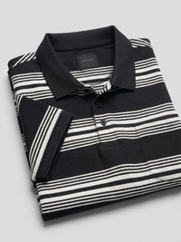 Men T-Shirt Stripe Black Regular Fit