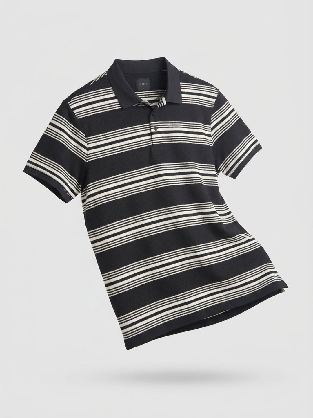 Men T-Shirt Stripe Black Regular Fit