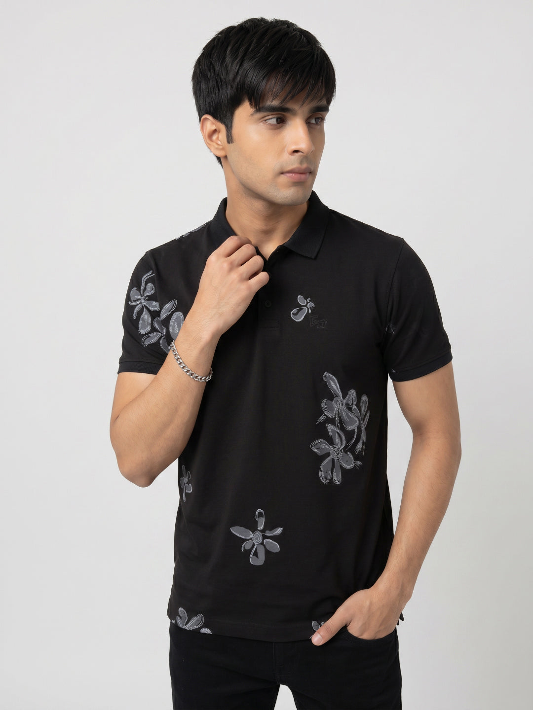 Men T-Shirt PRINT Black Regular Fit