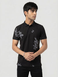 Men T-Shirt PRINT Black Regular Fit