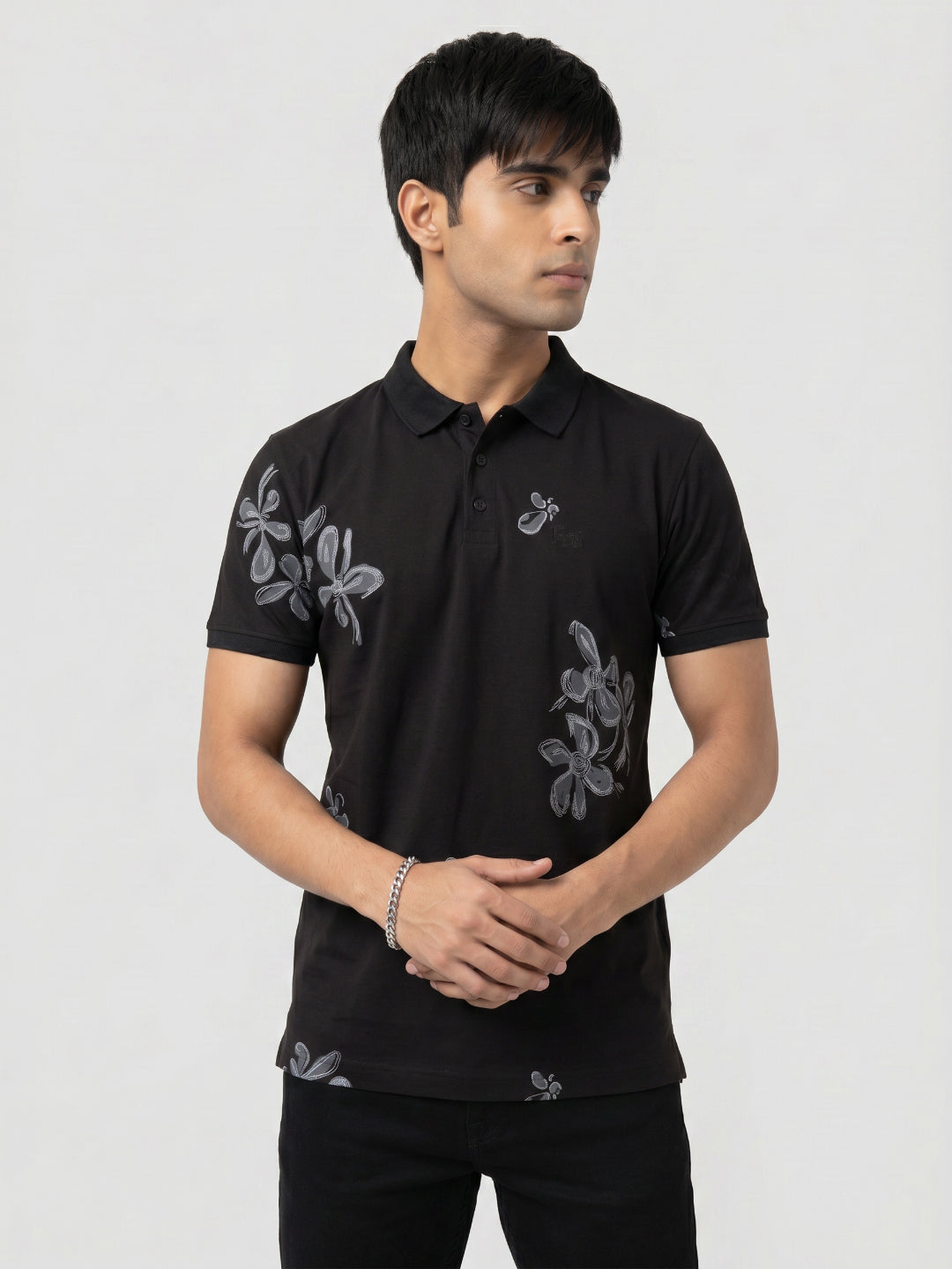 Men T-Shirt PRINT Black Regular Fit