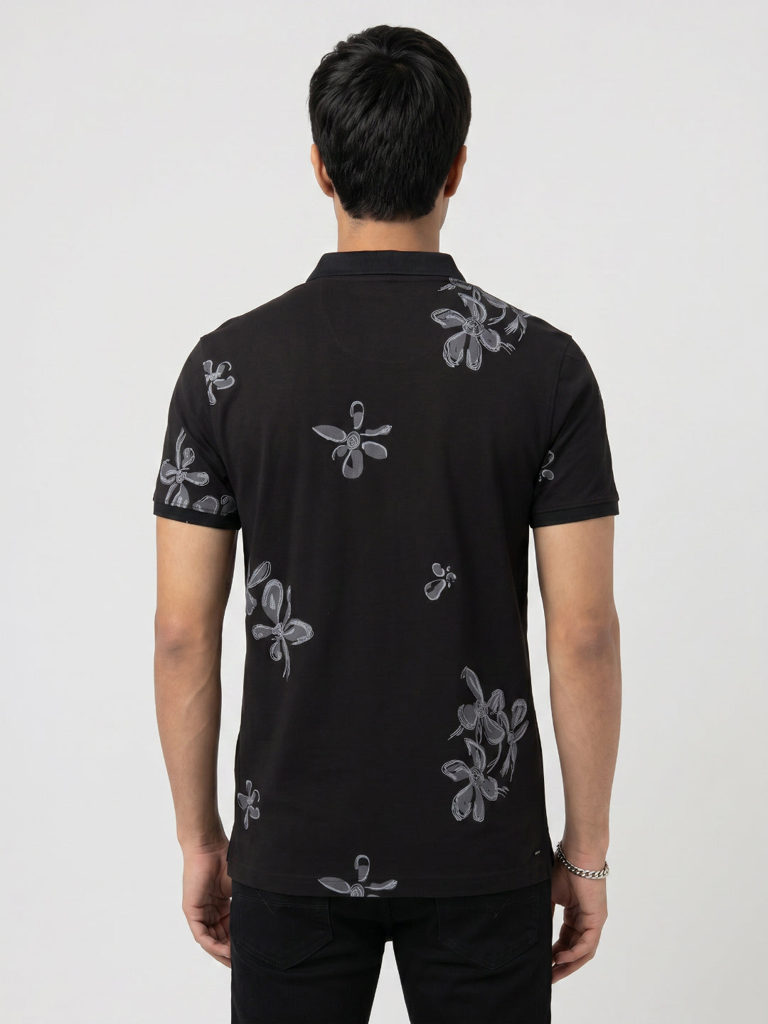 Men T-Shirt PRINT Black Regular Fit