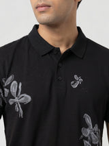 Men T-Shirt PRINT Black Regular Fit