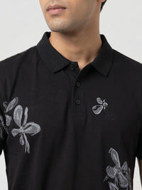 Men T-Shirt PRINT Black Regular Fit