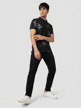 Men T-Shirt PRINT Black Regular Fit