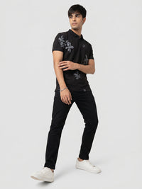 Men T-Shirt PRINT Black Regular Fit