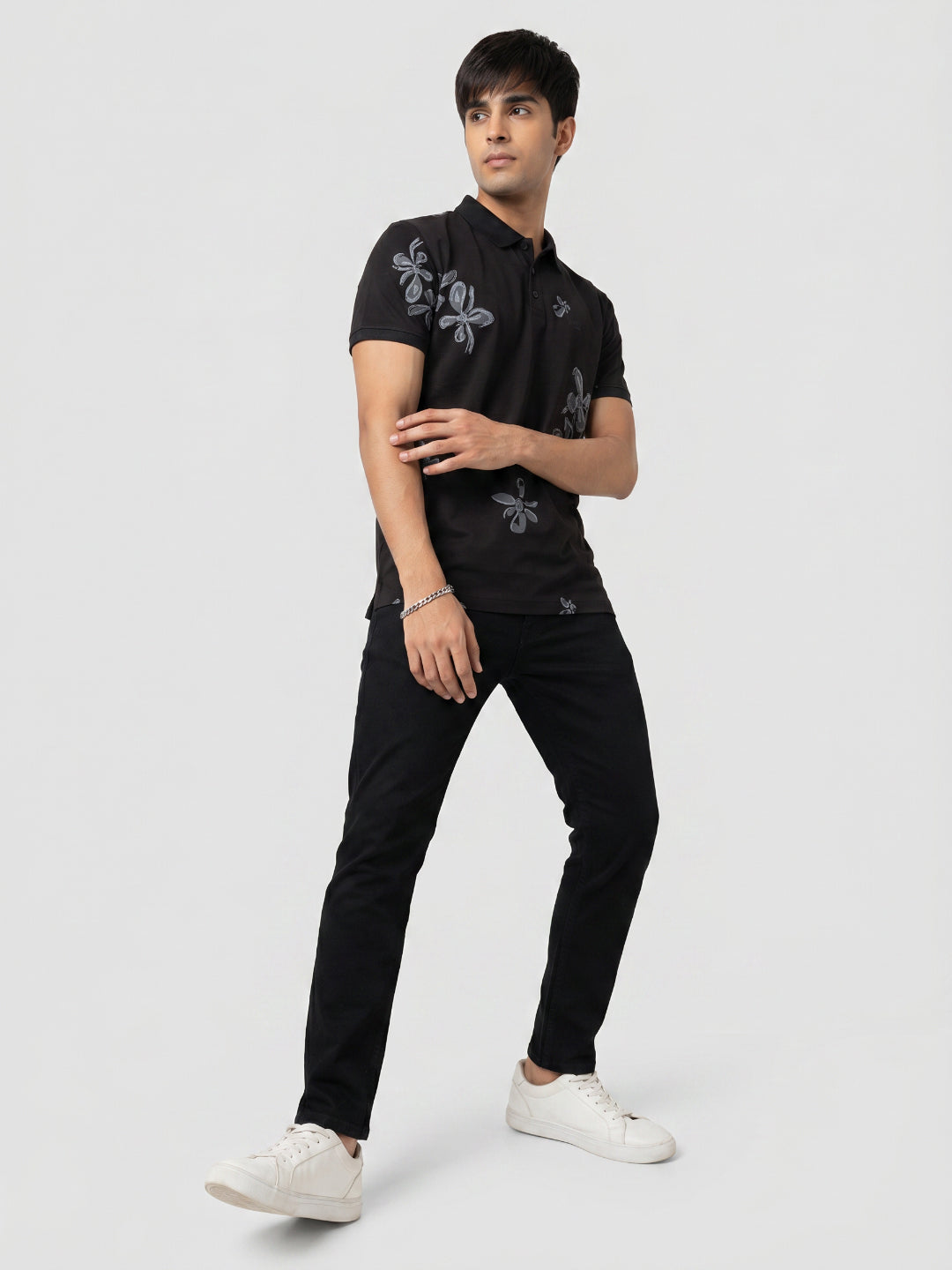 Men T-Shirt PRINT Black Regular Fit