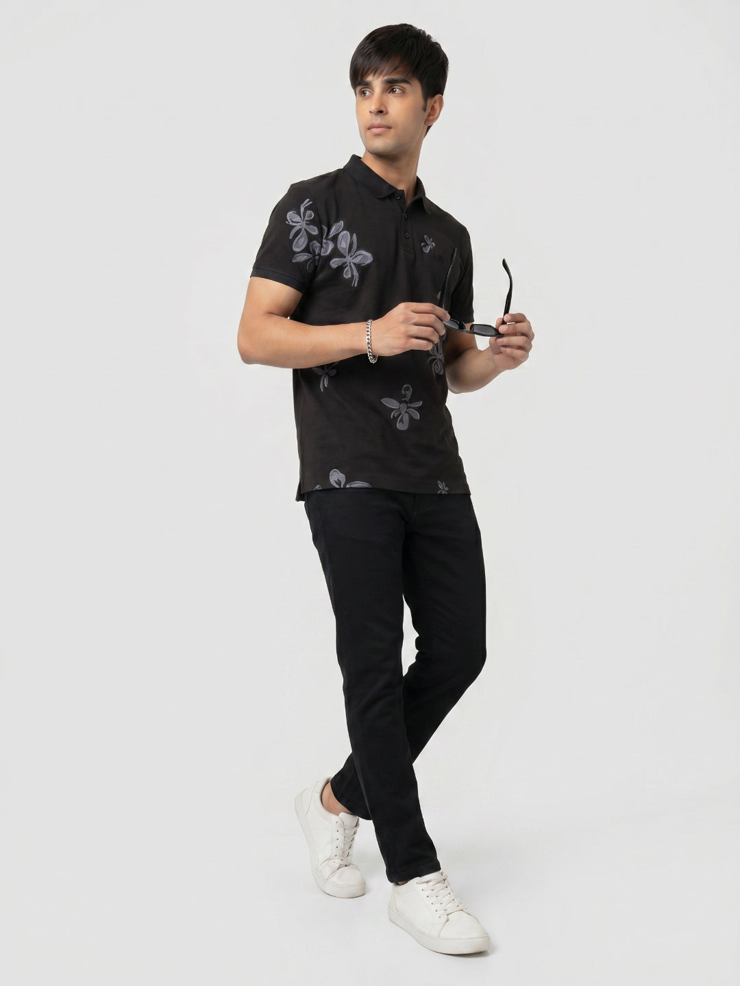 Men T-Shirt PRINT Black Regular Fit