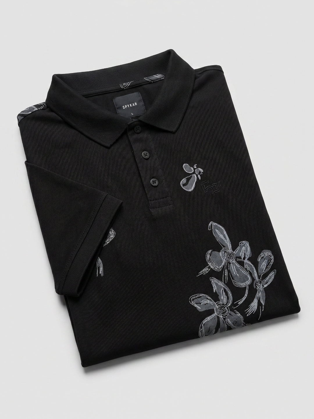 Men T-Shirt PRINT Black Regular Fit