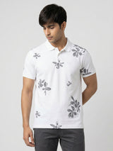 Men T-Shirt PRINT White Regular Fit