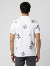Men T-Shirt PRINT White Regular Fit